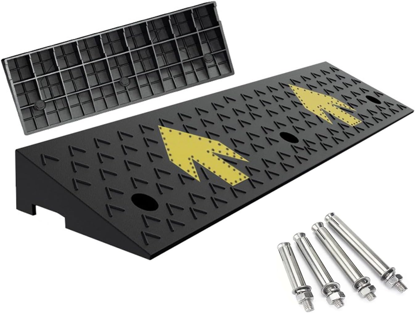Heavy Duty Mobility Threshold Ramps，Portable Lightweight Kerb Curb Ramps，Auxiliary Slope Wheelchair Slope，Suitable for Homes, Steps, Doors.(100 * 25 * 9CM/39.4 * 9.8 * 3.5in)