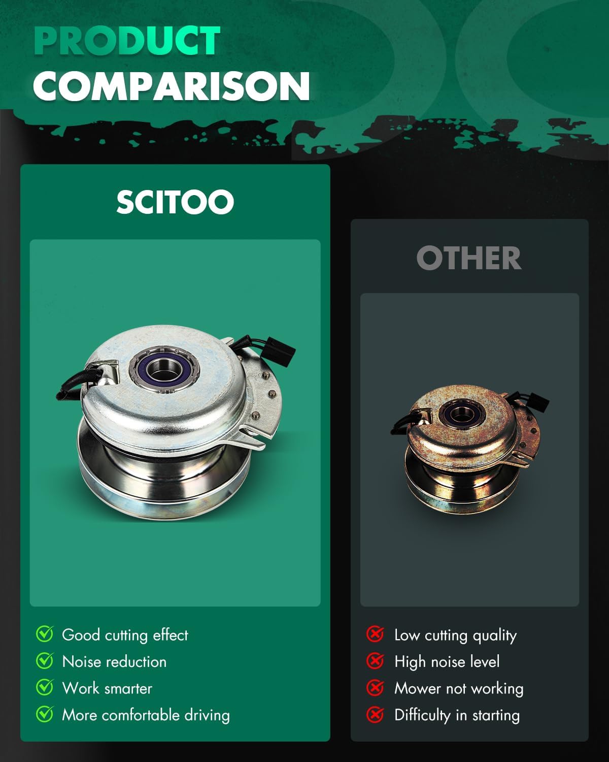 SCITOO PTO Clutch Fit for CUB Cadet LT1042 LT1045 LT1046 LT1050 SLT1550 Electric Lawn Mower