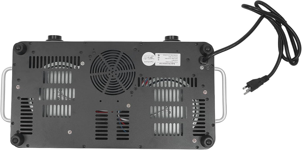 Electric Cooktop,Portable Electric Cooktop 1100W Double Burner Stove with Plug Hot Plate Countertop110V-120V Heating Plate Burner Child Safety Lock Timer,Touch and Knob Control
