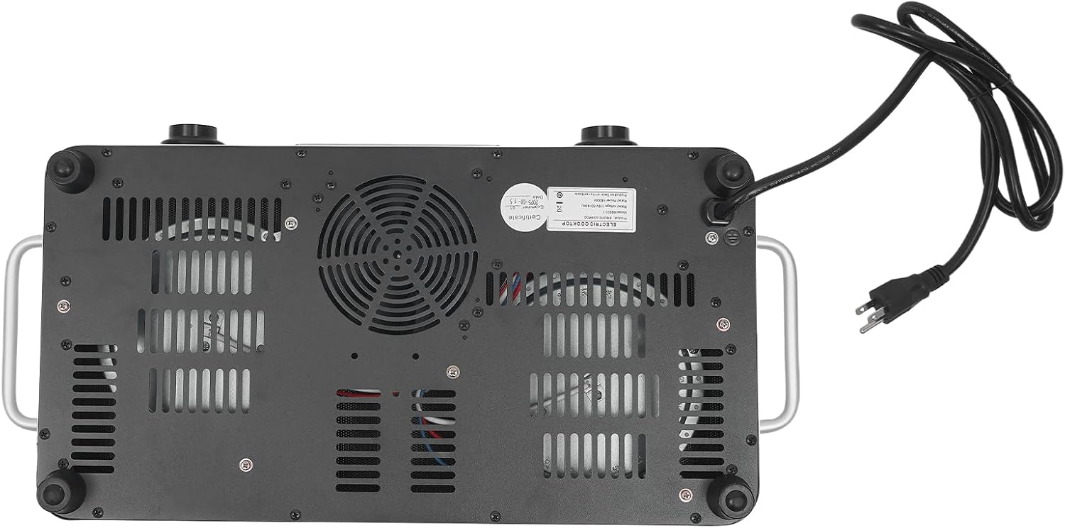 Electric Cooktop,Portable Electric Cooktop 1100W Double Burner Stove with Plug Hot Plate Countertop110V-120V Heating Plate Burner Child Safety Lock Timer,Touch and Knob Control