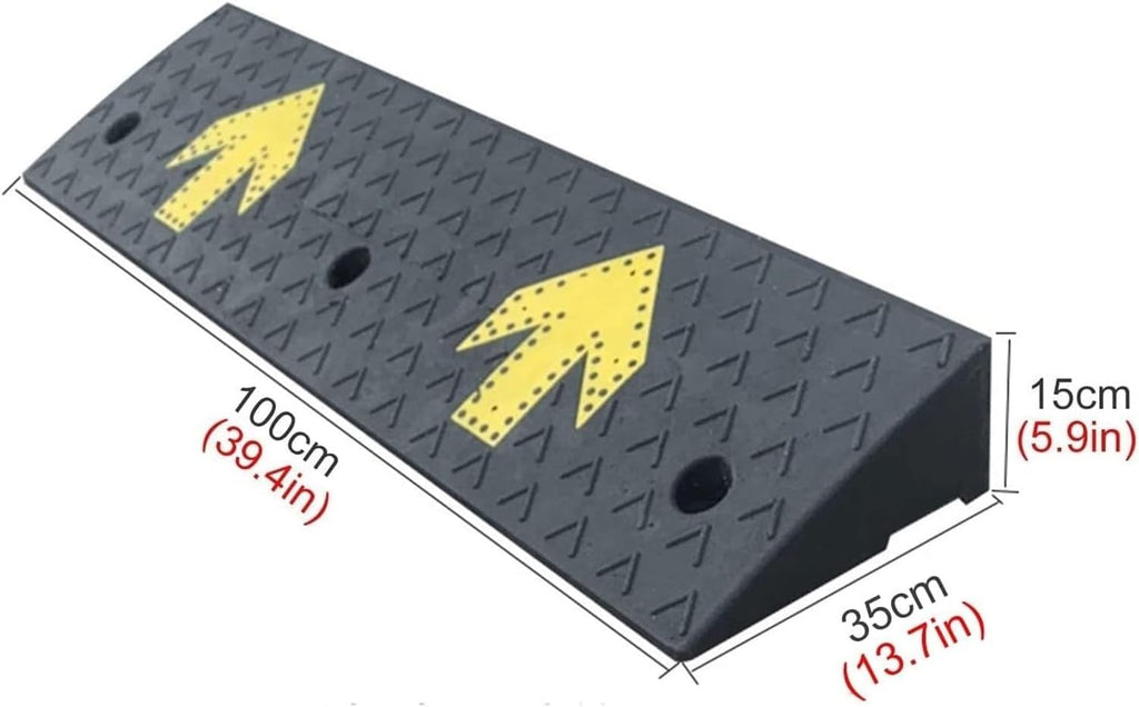 Threshold Ramp Wheelchair Ramp Rubber Speed Bump Non-Slip Wheelchair Ramp Heavy Duty Portable Threshold Ramp for Driveway/Loading Dock/Pedestrian Scooter Ramp Anti-Slip (Size : 15cm/5.9in)