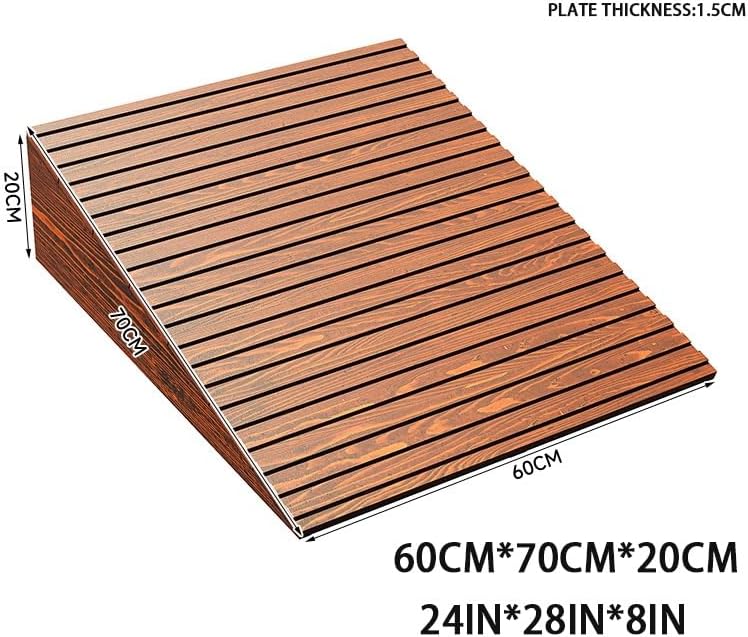 Wheelchair Ramp, 3' 6' 8' Rise Threshold Transition Ramp, Non-Slip Entry Ramp, Wood Driveway Ramps for Home/Door/Floor/Indoor Step(60 * 70 * 20cm/24 * 28 * 8in)