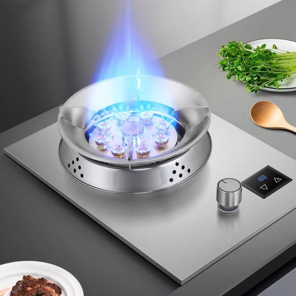 Single Burner Gas Stove,Stainless Steel Gas Stove with Timer and Flameout Protection Function,with Thermocouple Protection Ideal for Kitchens,Apartments(LPG)