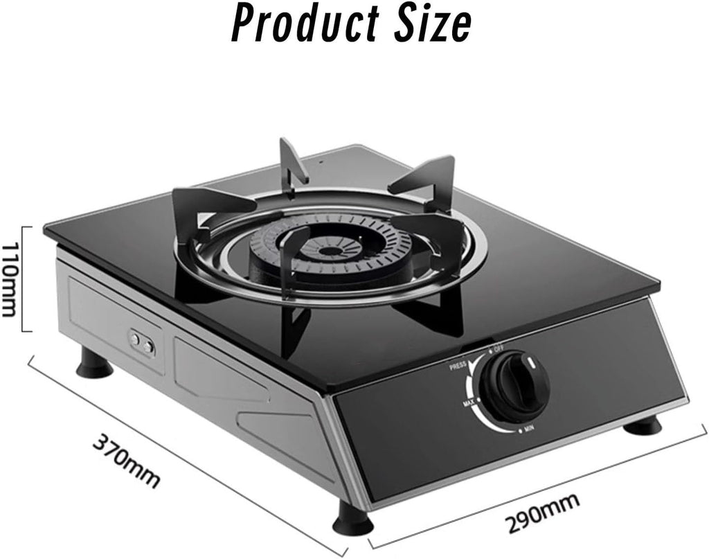 Stainless Steel Gas Cooktop,Desktop 143304 BTU Gas Stove,Single Burner,Flameout Protection,Suitable for Home Use(LPG)