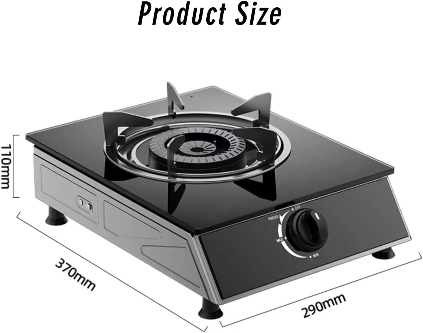 Stainless Steel Gas Cooktop,Desktop 143304 BTU Gas Stove,Single Burner,Flameout Protection,Suitable for Home Use(LPG)
