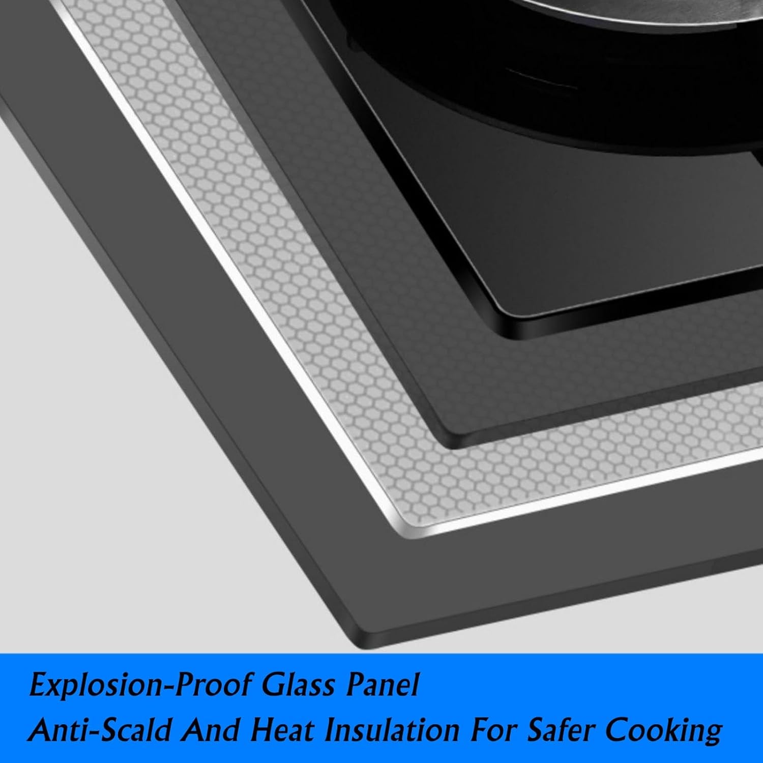 Propane Stove,tempered Glass Gas Cooktop,2 Burners Portable Propane Stove,Maximum 17060BTU Great for Family Restaurants and Food Trucks (Color : NG)