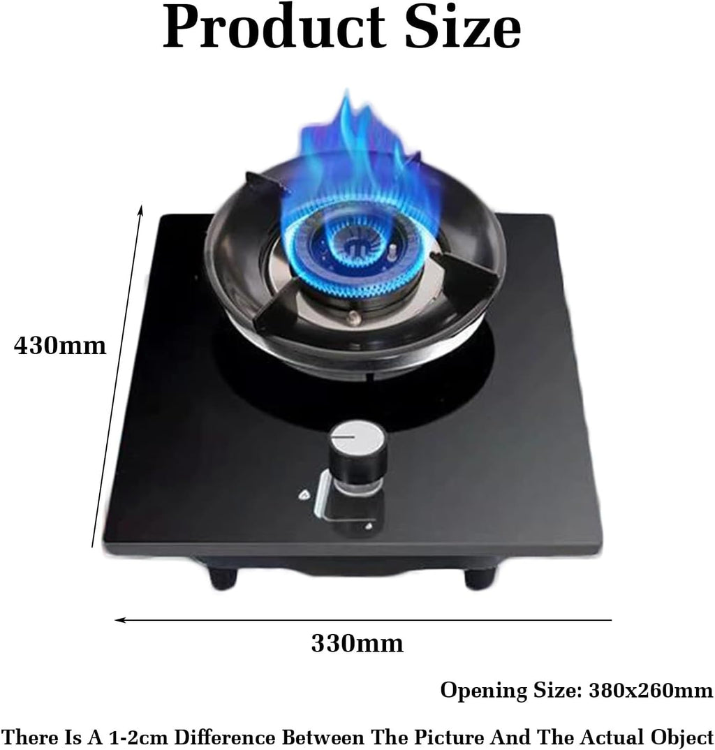 Gas Stove 1 Burner,4.2KW Kitchen Counter Top Stove,Gas/LP Gas Conversion Stove,Tempered Glass Cast Iron Pot Rack,with Flameout Protection,for Home Kitchen(LPG)