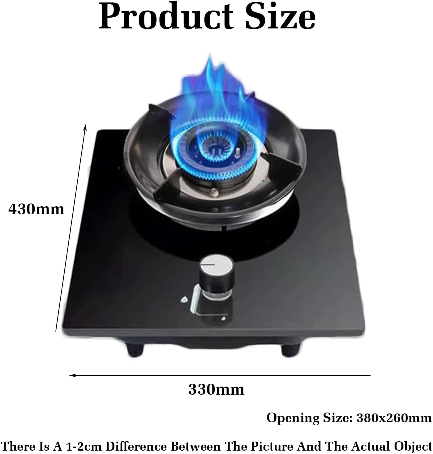 Gas Stove 1 Burner,4.2KW Kitchen Counter Top Stove,Gas/LP Gas Conversion Stove,Tempered Glass Cast Iron Pot Rack,with Flameout Protection,for Home Kitchen(LPG)