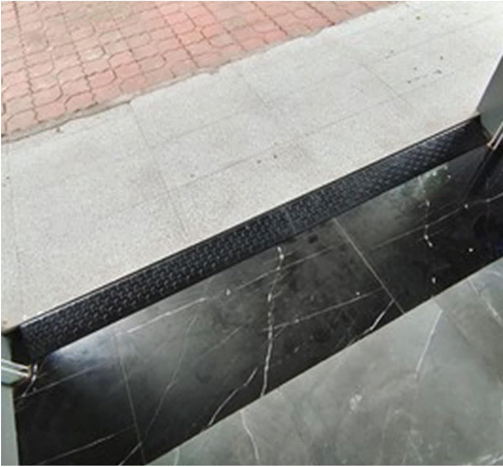 Rubber Threshold Ramp for Wheelchairs 5 CM Rise Indoor Outdoor Entry Slope Home Garden Yard Sliding Glass Doors Steps 100x9x3.5cm