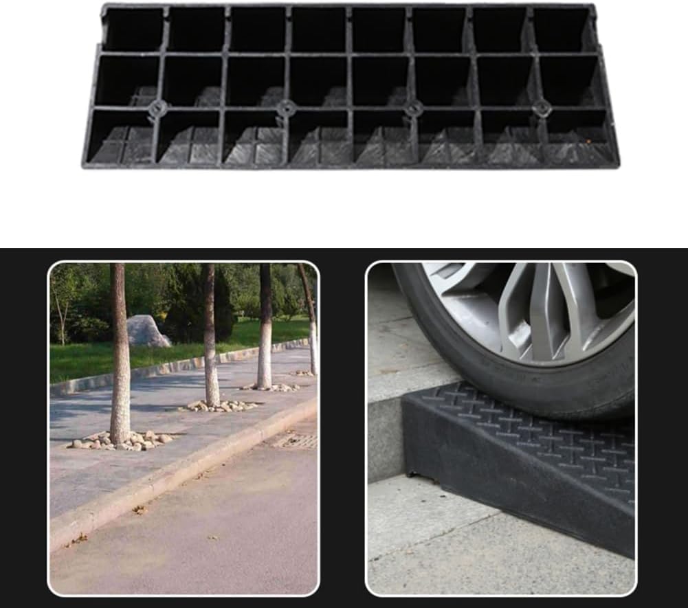 Rubber Driveway Curb Ramp, Heavy Duty Threshold Ramp, Slope Ramp for Bike Vehicle Sidewalk Wheelchair (Size : Height 13cm (5inch))