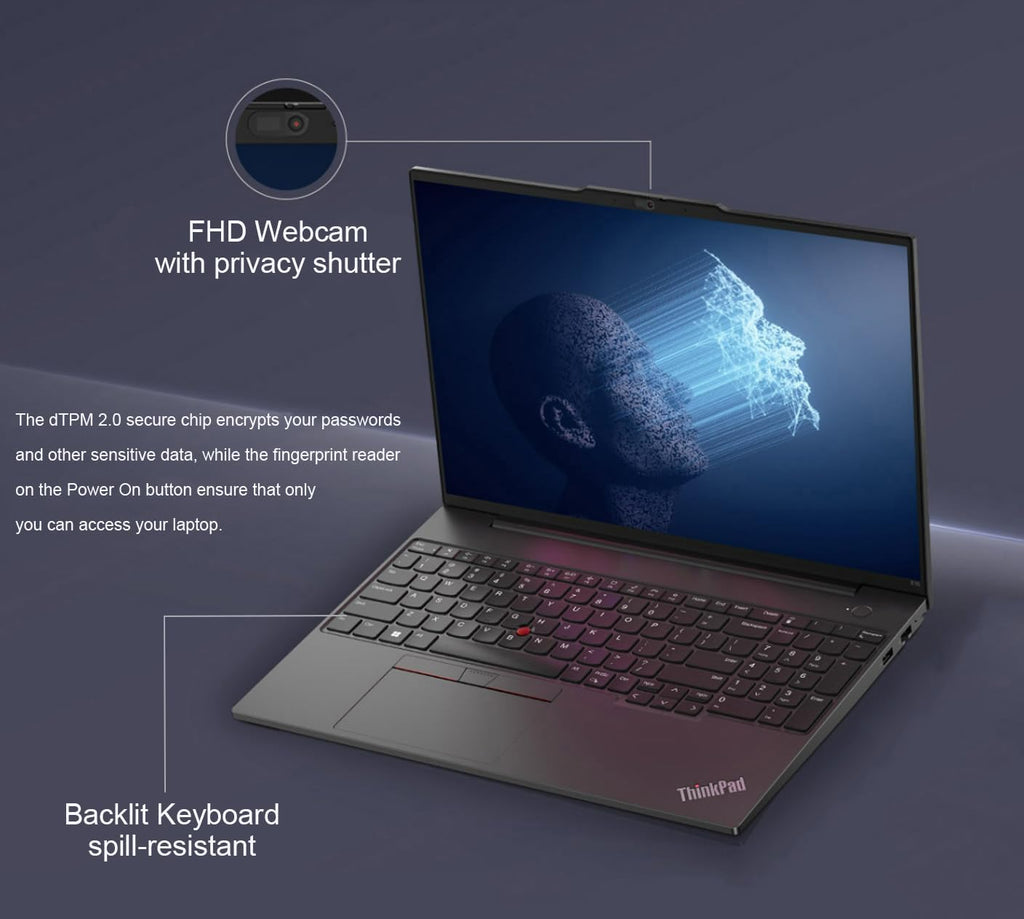 Lenovo ThinkPad E16 Gen 2 Business Laptop (16' FHD+ Touchscreen, AMD Ryzen 7 7735U (> Intel i7-1355U), 16GB DDR5 RAM, 512GB SSD) Backlit KB, 1080p Webcam, Ethernet, Wi-Fi 6E, Win 11 Pro w/ Copilot