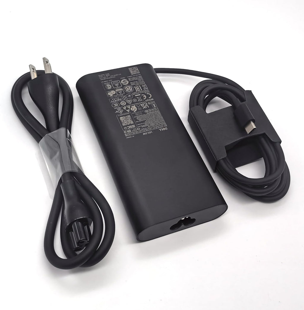 Dell Laptop Charger GAN 165W Watt USB Type C AC Power Adapter, Precision 5680 5690 AC Charger, XPS 17 9720 9730 AC Adapter, Balck, DA165PM210