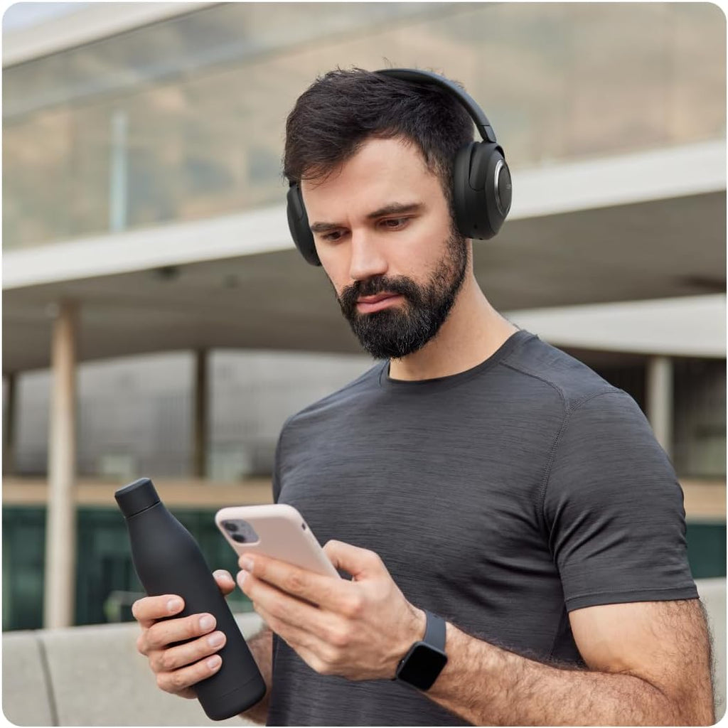 Cleer Alpha Noise Cancelling Bluetooth Headphones, 40mm Ironless Driver, Deep Bass Customize EQs, 35Hr Play, Dual-Mic, Clear Calls, Comfort Fit, Bluetooth 5.1, Hi-Res Wireless Headphone, Midnight Blue