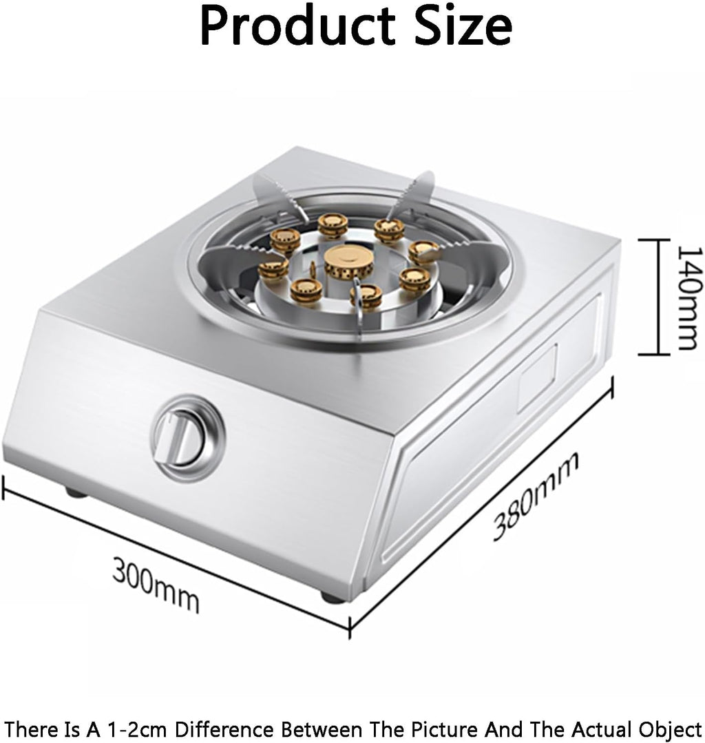 Gas Cooker,Stainless Steel Tabletop gas Stove,5.2kW Single Burner,for Home Restaurant Canteen(NG)