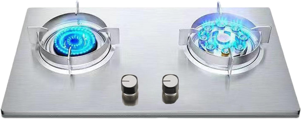 Propane Stove,Stainless Steel Gas Cooktop,2 Burners Portable Propane Stove,Maximum 17742.4BTU Suitable for Kitchen Apartments and RV (Color : LPG, Size : Style 2)