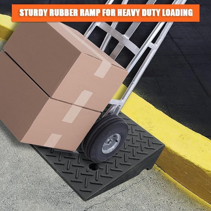 Rubber Car Slope Ramp, Heavy Duty Loading Ramp, 3' 4' 5' 6' Rise Height Threshold Ramp, Wheelchair Ramp for Home/Door/Floor/Indoor Step(100 * 35 * 15cm/39 * 13.7 * 6in)