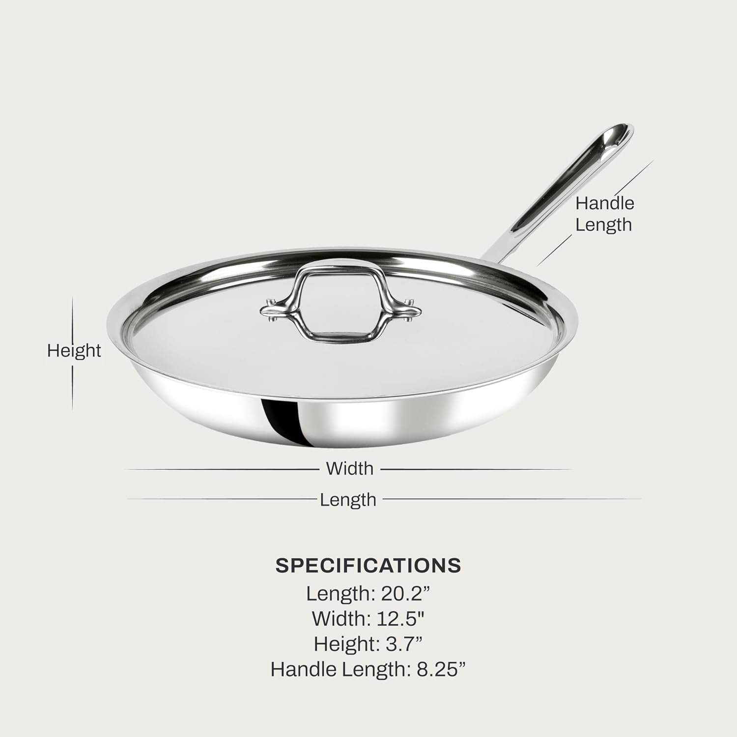 All-Clad D3® Stainless Steel 12 inch Frying Pan With Lid- Made in the USA- The Original Bonded Professional Cookware- Oven Safe & Induction Compatible
