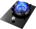 Gas Stove 1 Burner,5KW Rotary Fire,Black Tempered Glass Cast Iron Pot Support,Natural Gas/liquefied Gas Conversion Stove,with Flameout Protection(LPG)