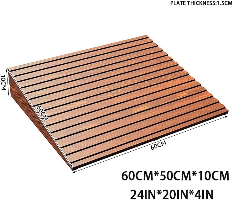 Wheelchair Ramp, 3' 6' 8' Rise Threshold Transition Ramp, Non-Slip Entry Ramp, Wood Driveway Ramps for Home/Door/Floor/Indoor Step(60 * 50 * 10cm/24 * 20 * 4in)