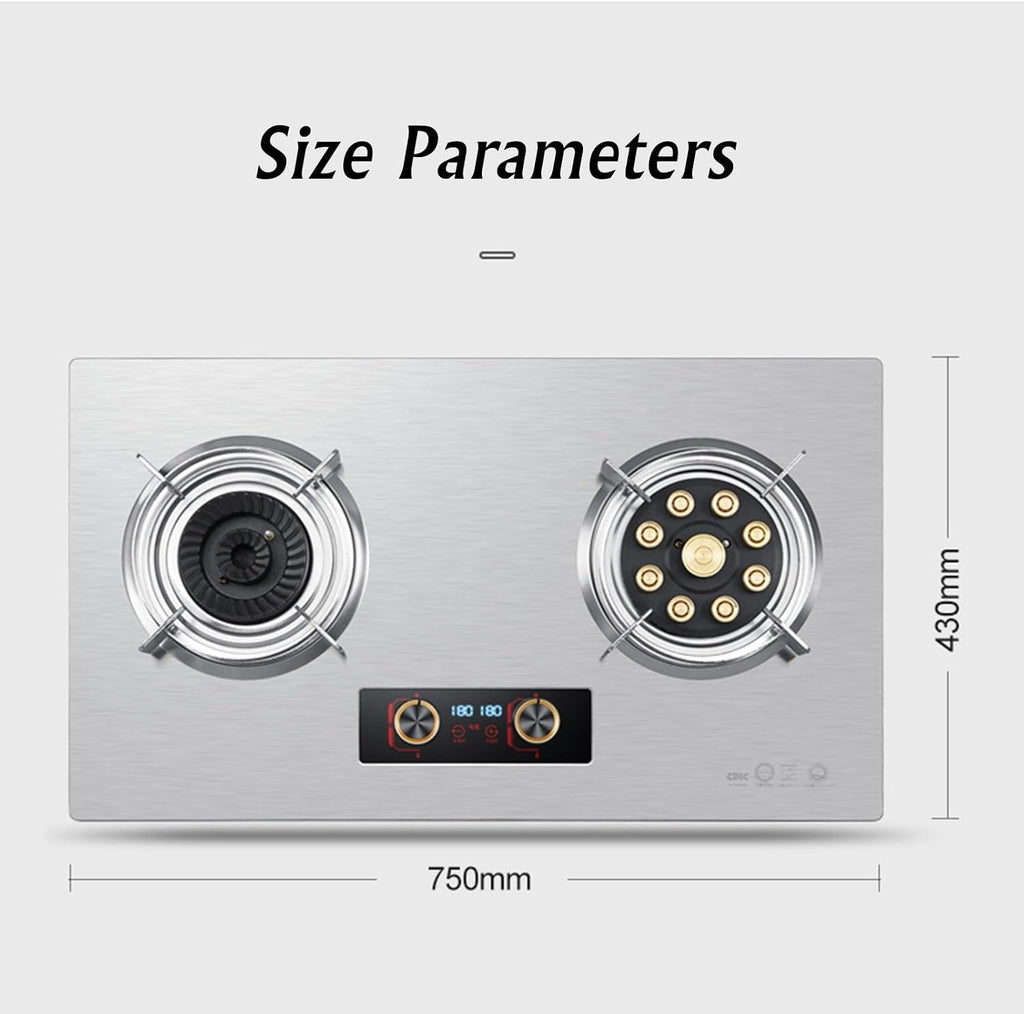Propane Stove,2 Burners Portable Propane Stove,Stainless Steel Gas Cooktop,Maximum 17742.4BTU Suitable for Home and Commercial Kitchens (Color : LPG)