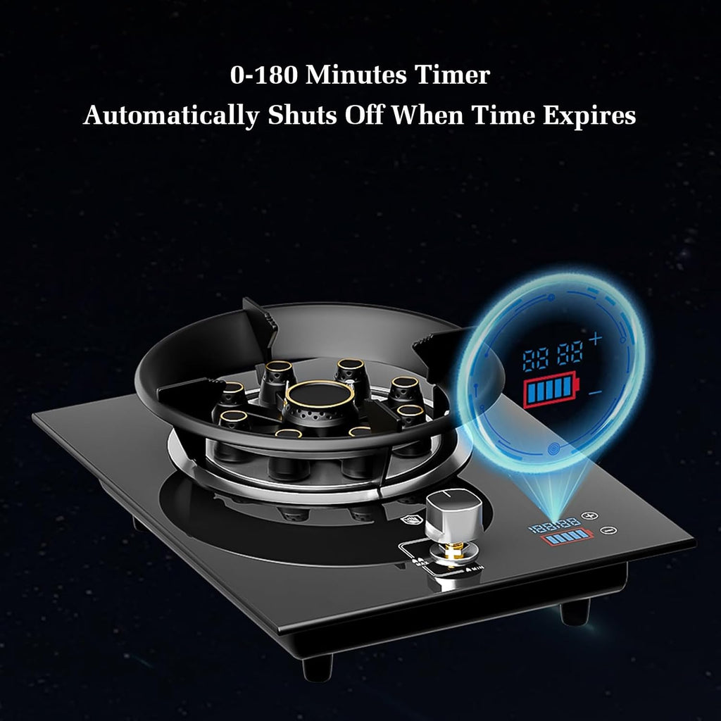 Gas Stove Single Burner,5.2KW Camping Gas Cooker,Gas/LP Gas Conversion Stove,with Accidental Flameout Protection Device,for Home Kitchen(LPG)