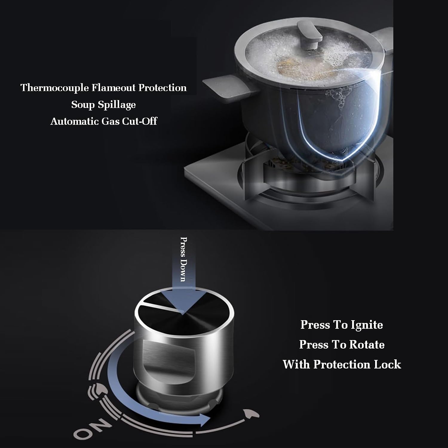 Gas Stove with 1 Burner,Stainless Steel Gas Cooker,7.2KW Nine-Cavity High-fire Timer,Outdoor and Indoor Portable,with Flameout Protection,for Home Kitchen(LPG)