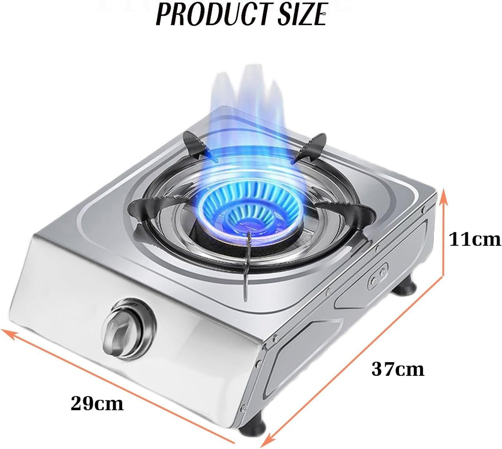 Single Burner Gas Stove,Commercial Gas Stock Pot Range,High Pressure Single Propane Burner,Stainless Steel, Ideal for Kitchens,Apartments