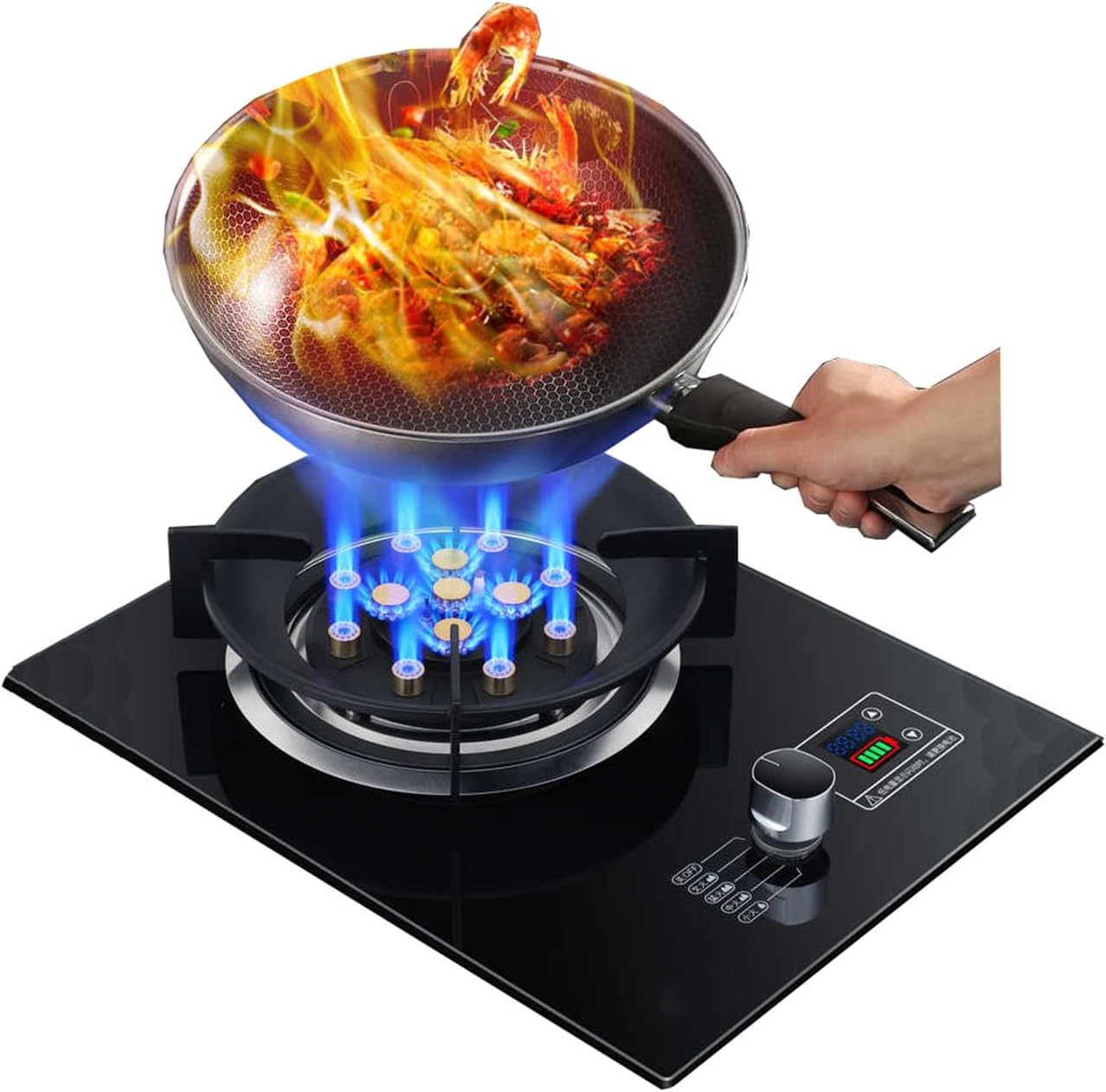 Gas Stove,Single Burner,5.2KW Kitchen Counter Top Stove,Catering Indoor Regulators,with Flameout Protection,for Home Kitchen(LPG)