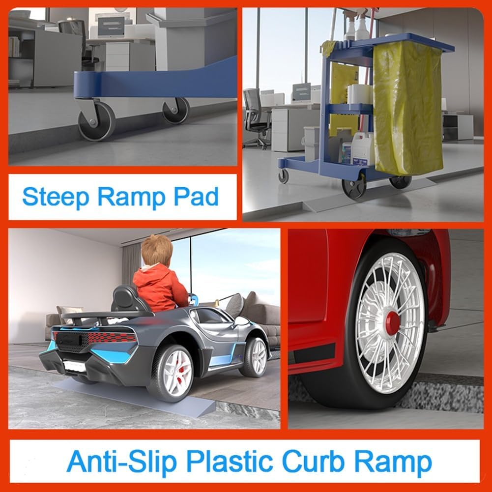 3-11cm Rise Height Threshold Ramp,Portable Lightweight Plastic Curb Ramp for Driveway Scooters Wheelchair,Gray(99x24xHeight 11 cm)