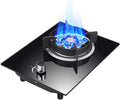 Gas Stove 1 Burner,4.2KW High Flame Tempered Glass Gas Stove,Natural Gas/Liquefied Gas Conversion Stove,Desktop or Embedded,with Flameout Protection(LPG)