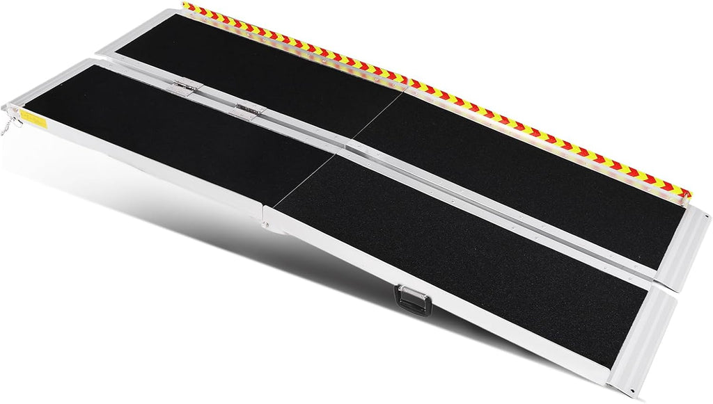 Generic Portable Wheelchair Ramp Aluminum Folding Handicap Ramp Door Threshold Wheelchair Ramp for Home Steps Stairs Entry Threshold Doorways