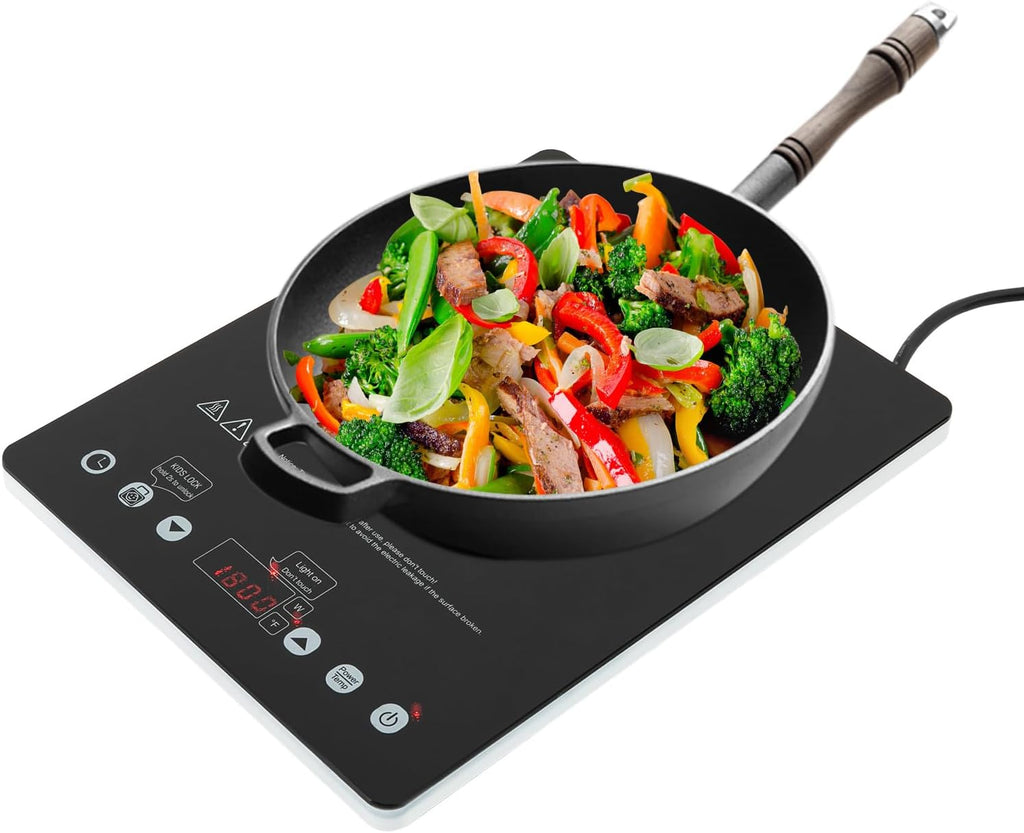 Electric Cooktop, 2 Burner Radiant Induction Electric Ceramic CookTop, Countertop & Built-in Electric Stove Top with Timer, Child Safety Lock, Sensor Touch Control (3 Burner, 2600W)