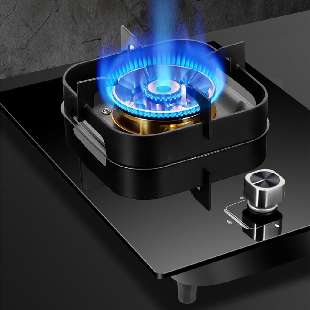 4.2KW Gas Stove,Single Burner,Gas/LP Gas Conversion Stove,Tempered Glass Cast Iron Pot Rack,with Flameout Protection,for Home Kitchen(LPG)