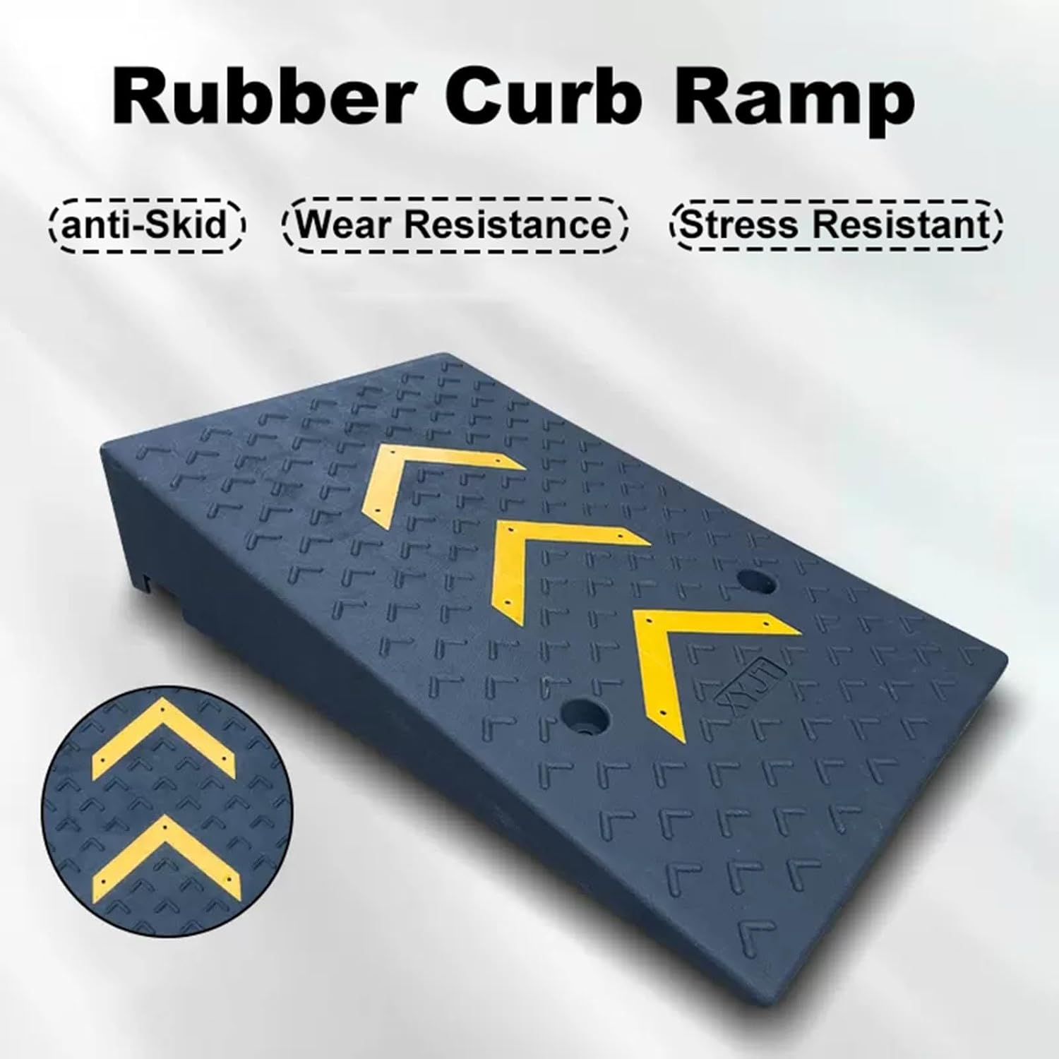 Rubber Portable Curb Ramp Kerb Ramp Heavy Duty Threshold Ramp Nonslip Door Step Ramp for Scooter Garage Truck Motorcycle Sidewalk 1 Pack(High 10cm/4')