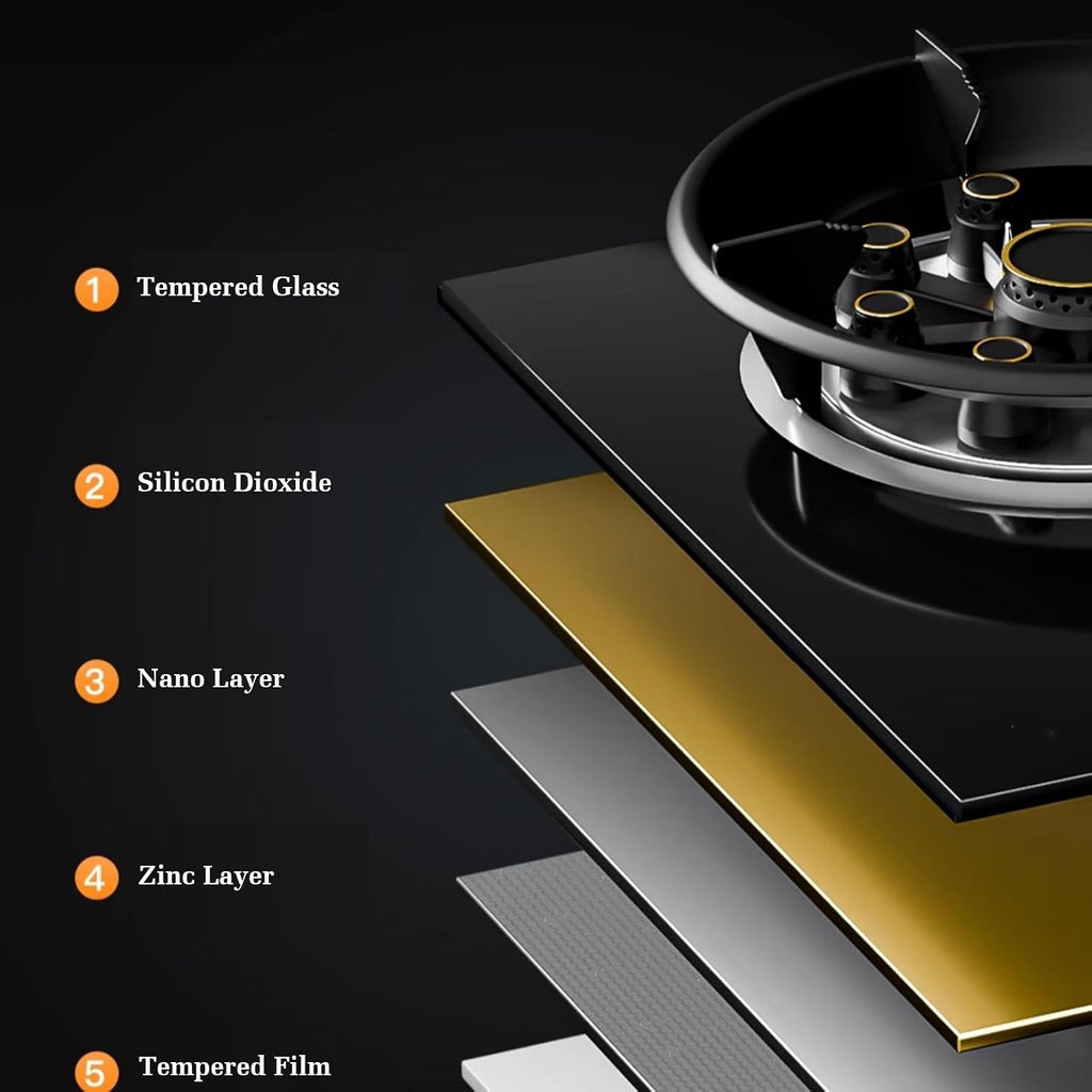 Gas Cooker 1 Burner,Tempered Glass Cooktop 5.2KW,Timer (Independent Both Sides),Accidental Flameout Protection Device,NG/LPG Gas Conversion(NG)