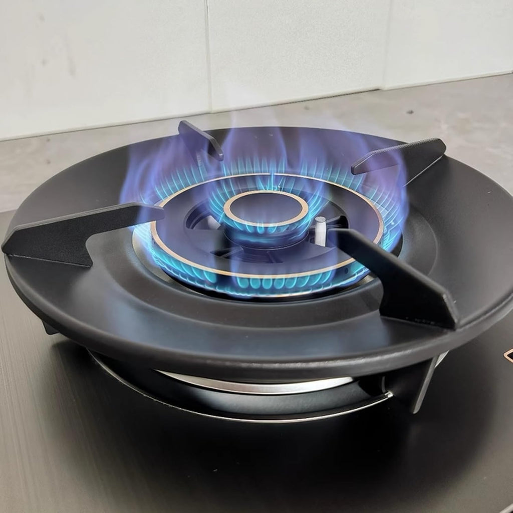 Portable Gas Stove 1 Burner,5.2kW Fire Ring Frying Pan,Tempered Glass Cast Iron Pot Rack,with Flameout Protection,for Home Kitchen(NG)