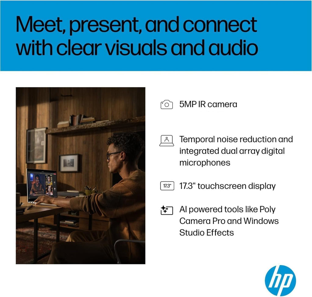 HP OmniBook 7 (Next Gen Envy 17) AI Laptop, 17.3' FHD Touchscreen, Intel Core Ultra 7 258V, 32GB DDR5 RAM, IST Computer Customized 512GB/1TB/2TB SSD, ARC 140V GPU (16GB), 5MP IR Webcam, Win 11 Pro