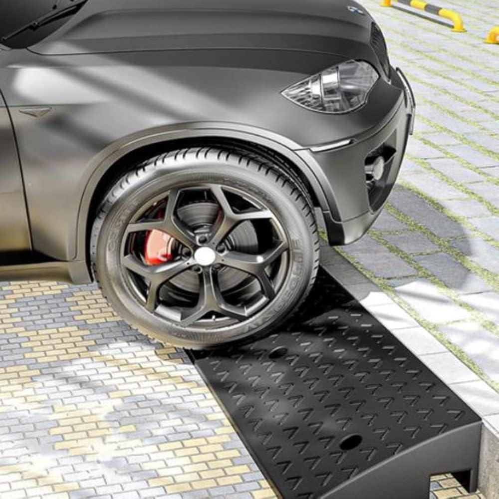 Curb Ramps for Driveway 2' - 8' High, Threshold Ramp Heavy Duty Car Ramp Loading Ramp, Rubber Kerb Ramp for Home Garden Step Sheds Doors, Wheelchairs (Size : 13cm/5.1inch)
