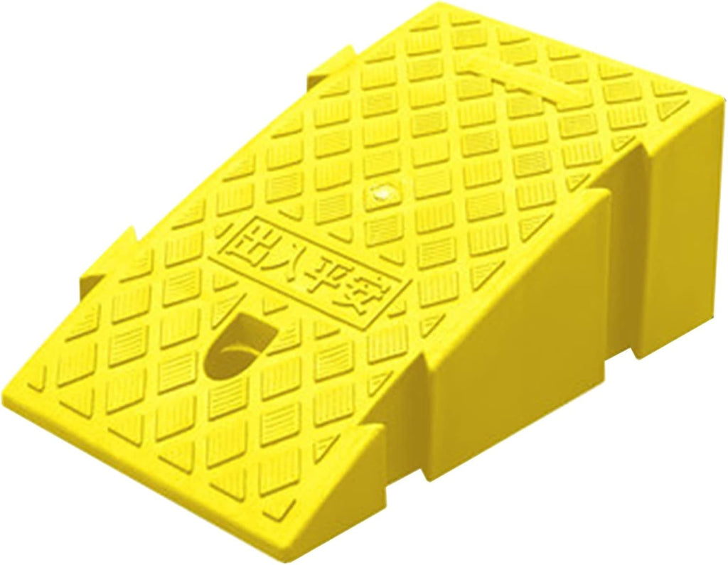 Portable Doorway Ramp Threshold Ramp Plastic 6/7 in Rise, Outdoor Front Door Entry Ramps for Elderly Toddlers Pets, Sturdy Wheelchair Ramp Curb Slope, Load 2 Ton(Color:Yellow,Size:25x45x19(9.8x17.7x7.