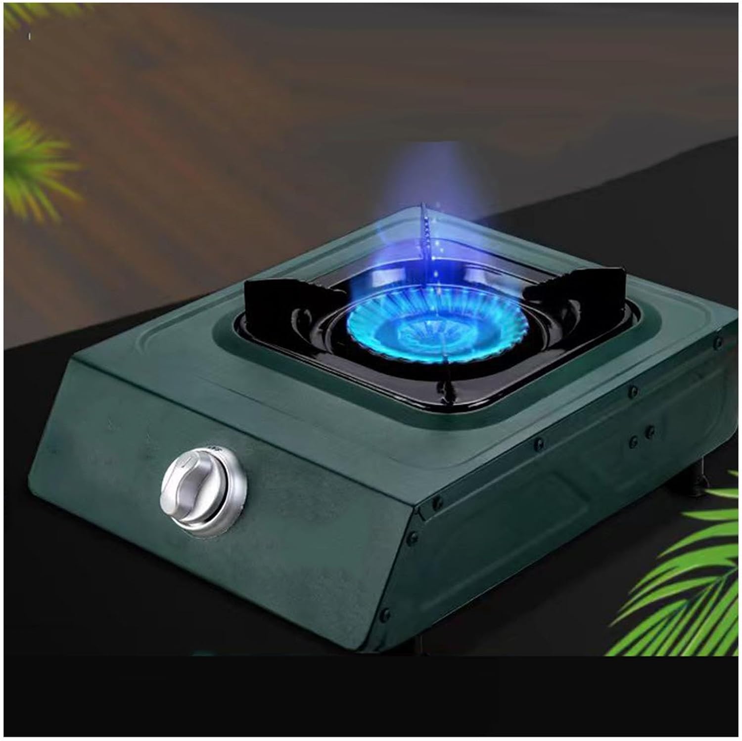 Gas Stove,4.2kw Stainless Steel Single Burner,Green Table Burner,Thermocouple Protection,Suitable for Apartments,Indoors (Size : NG), 18648