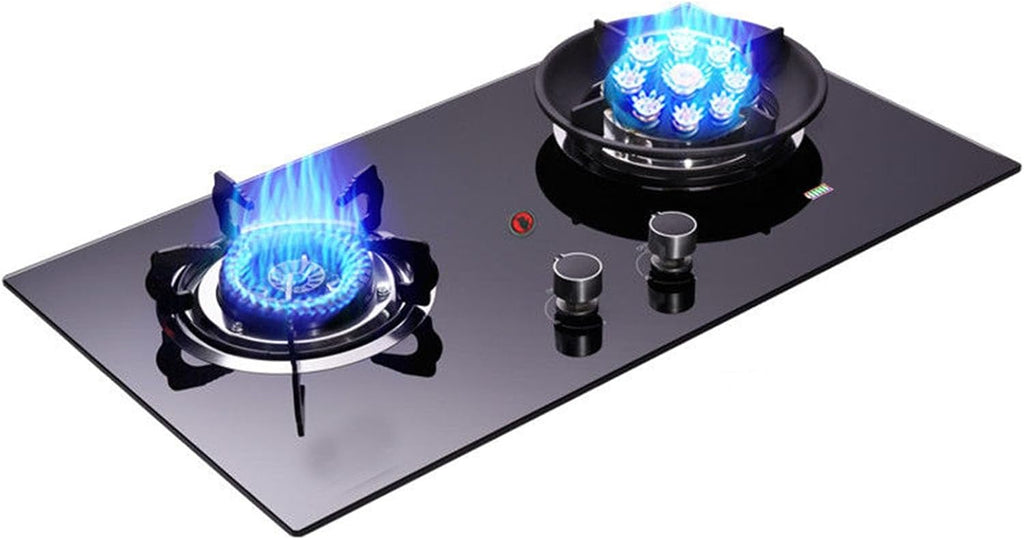 Propane Stove,2 Burners Portable Propane Stove,tempered Glass Gas Cooktop,Maximum 17742.4BTU Great for Food Trucks and Family Restaurants (Color : LPG, Size : Style 2)