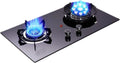 Propane Stove,2 Burners Portable Propane Stove,tempered Glass Gas Cooktop,Maximum 17742.4BTU Great for Food Trucks and Family Restaurants (Color : LPG, Size : Style 2)