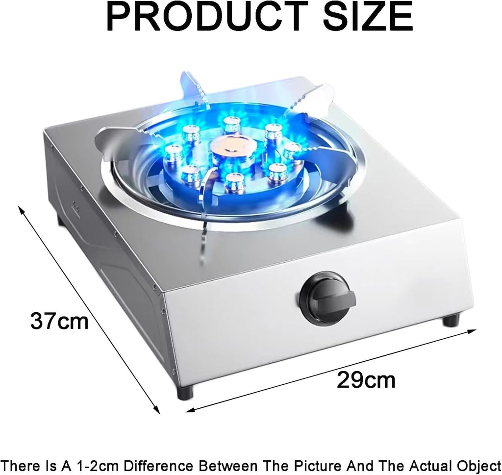 Gas Stove 1 Burner,5.2KW Firepower,Stainless Steel All-Copper Pot Rack,Natural Gas to Liquefied Gas Conversion Stove,with Flameout Protection,for home kitchen(NG)