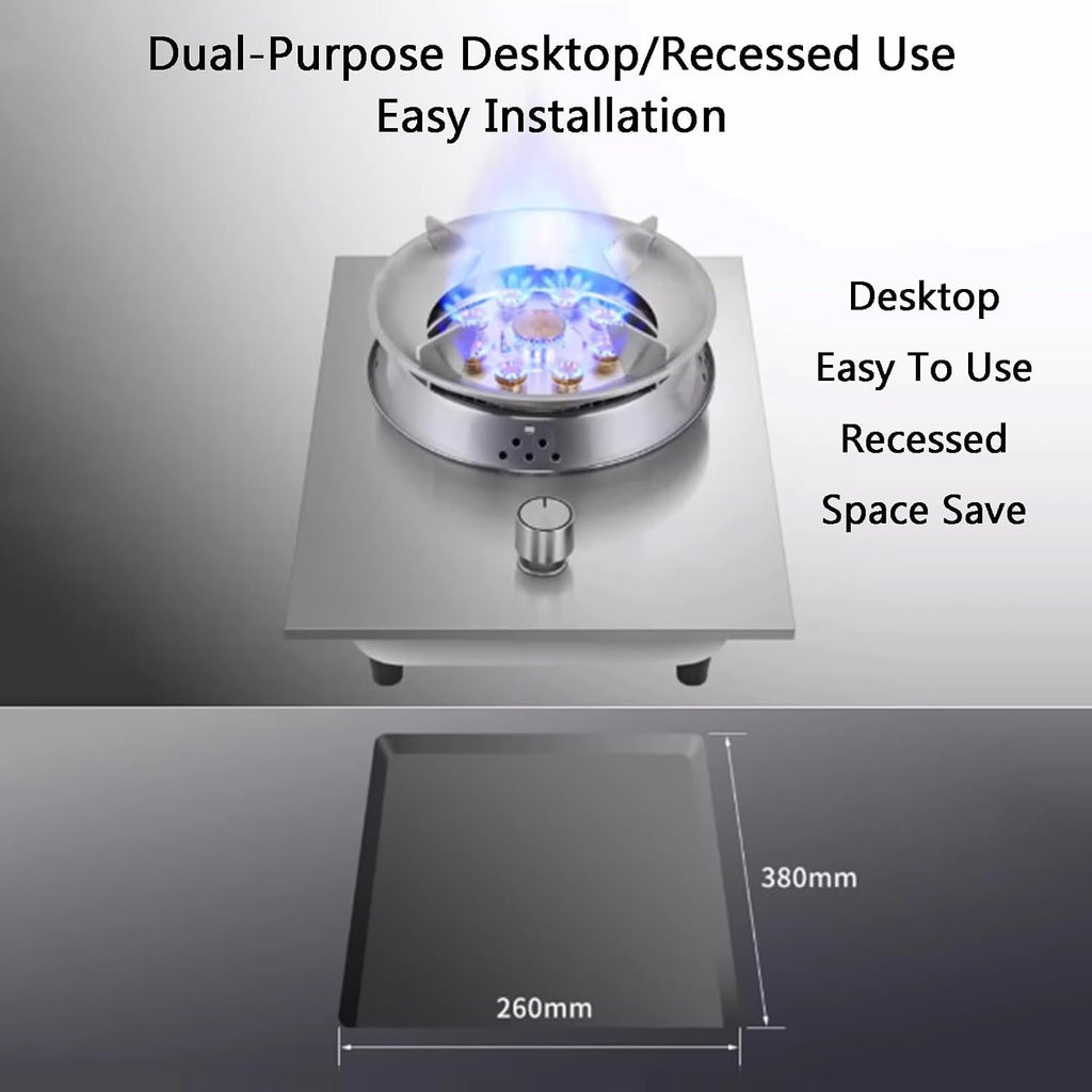 Gas Cooker,Stainless Steel Dual-Purpose gas Stove,Single-Burner,Suitable for Camping Restaurants Home Use(LPG)