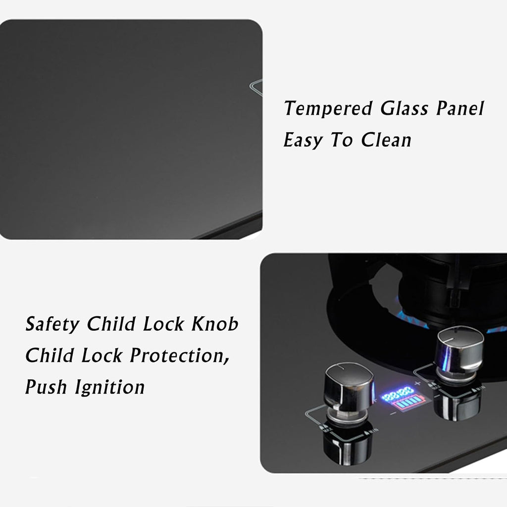 Propane Stove,2 Burners Portable Propane Stove,17742.4BTU High Power Tempered Glass Gas Cooktop for Kitchen Outdoor RV and Apartments (Color : NG)