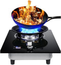 Gas Stove with 1 Burner,5.2KW Camping Gas Cooker,Kitchen Counter Top Stove,Tempered Glass Cast Iron Pot Rack,with Flameout Protection and Timer,for Home Kitchen(LPG)