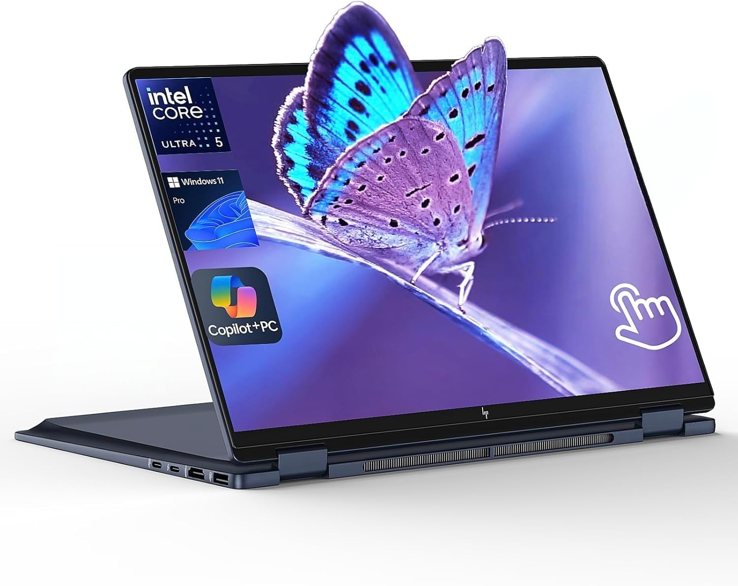 HP OmniBook X Flip 14 2-in-1 Laptop, Laptop Touchscreen 14' WUXGA IPS, Intel 8-core Ultra 5 226V, Intel Arc 130V GPU, 16GB RAM 512GB SSD, Thunderbolt 4, Windows 11 for Designer Business Professional