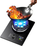 Gas Cooktop 1 Burner, 5.2KW 9-Chamber Fire Ring Wok Burner with Flameout Protection Timer, Anti-Gas Leakage Flame Protection, LPG/Natural Gas Kit (Size : NG)