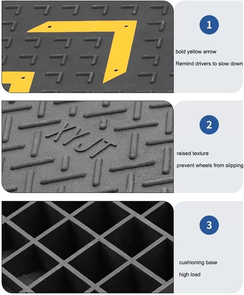 Driveway Curb Ramp 10' Rise Rubber Threshold Ramp Heavy Duty Loading Ramp Doorway Wheelchair Ramp For Shed Garage Car Loading Dock Trucks(50 * 80 * 22cm/20 * 31 * 8.7in)