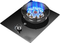 Single Burner Gas Stove,5.2KW Nine-Cavity High-Firer,Tempered Glass Top Cooking,with Flameout Protection,for Natural Gas/liquefied Petroleum Gas(NG)